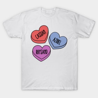 Bat Boys - ACOTAR Love Hearts (Azriel, Rhysand and Cassian) T-Shirt